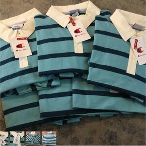 Womens Champion Cropped Polo Shirt Size M